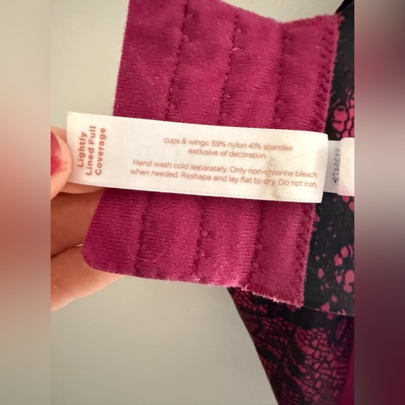 Cacique Womens Pink Lace Comfort Bliss Lightly Lined Full Coverage Bra SZ 46DDD - Picture 5 of 7